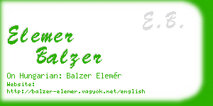 elemer balzer business card